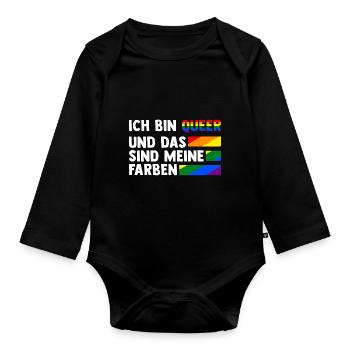 Schullehrer Lehrer - Baby Bio-Langarm-Body - Schwarz - Vorne