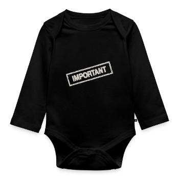 important - Baby Bio-Langarm-Body - Schwarz - Vorne