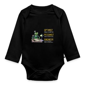 Kernenergie Spruch für Kernenergie - Baby Bio-Langarm-Body - Schwarz - Vorne