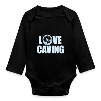 Love Caving - Speläologie Höhlenforschung Speleo Caver - Baby Bio-Langarm-Body - Schwarz - Vorne