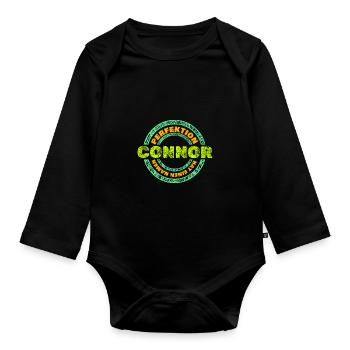 Vorname Connor - Baby Bio-Langarm-Body - Schwarz - Vorne