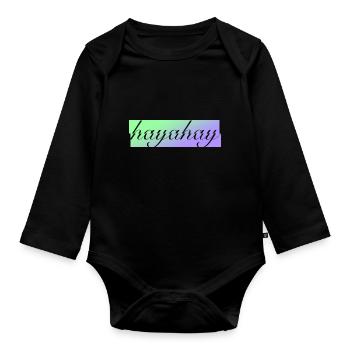 Hayahay Expression Design für stolze Pinoys - Baby Bio-Langarm-Body - Schwarz - Vorne