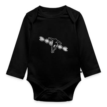 Skateboard Skaten Skate-Fan Skater Skateboarding - Baby Bio-Langarm-Body - Schwarz - Vorne