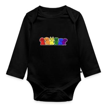 Conception de chien drapeau LGBT + pour les fiers LGBT + - Body Bébé bio manches longues - noir - Devant