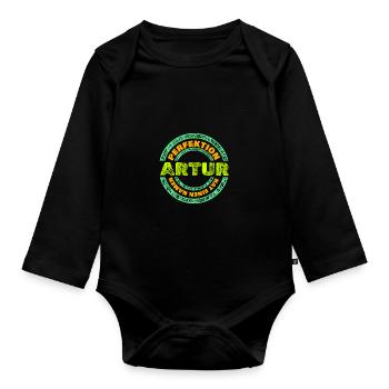 Geschenk für Artur - Baby Bio-Langarm-Body - Schwarz - Vorne