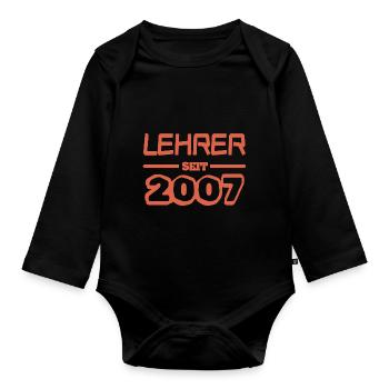 Lehrer 2007 - Baby Bio-Langarm-Body - Schwarz - Vorne