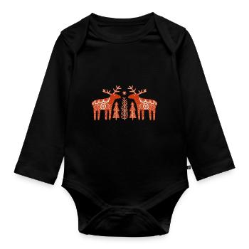Renne - Body Bébé bio manches longues - noir - Devant