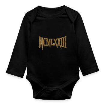 MCMLXXIII 1973 50th Birthday B-Day Birthday Gift - Organic Longsleeve Baby Bodysuit - black - Front