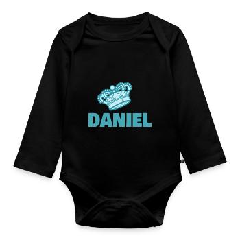 Geschenk für Daniel - Baby Bio-Langarm-Body - Schwarz - Vorne