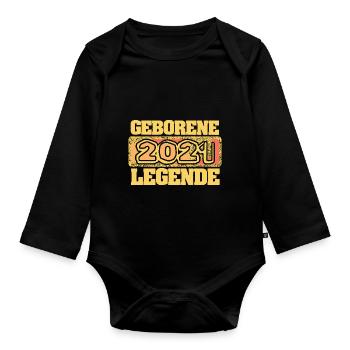 E 2021 - Baby Bio-Langarm-Body - Schwarz - Vorne