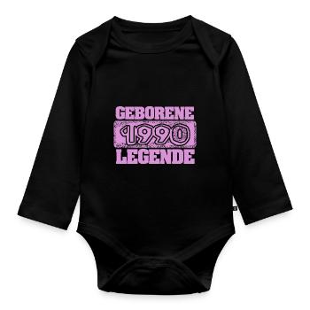 Legendary 1990 - Baby Bio-Langarm-Body - Schwarz - Vorne