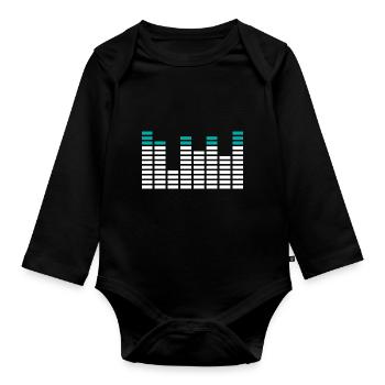 Music Energy Equalizer Beat - Organic Longsleeve Baby Bodysuit - black - Front
