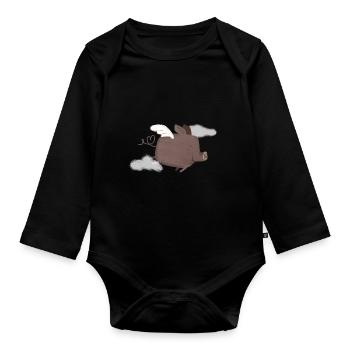 Ottilie for Peace - Organic Longsleeve Baby Bodysuit - black - Front