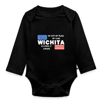 Wichita - Organic Longsleeve Baby Bodysuit - black - Front