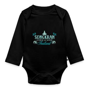 SongKran Festival of Water Thailand - Organic Longsleeve Baby Bodysuit - black - Front