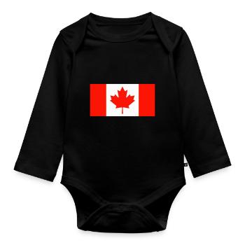 Canada (flag) - Organic Longsleeve Baby Bodysuit - black - Front