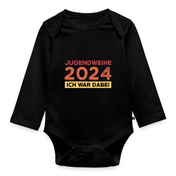 Jugendweihe 2024 Jugend Jugendliche Geschenk - Baby Bio-Langarm-Body - Schwarz - Vorne