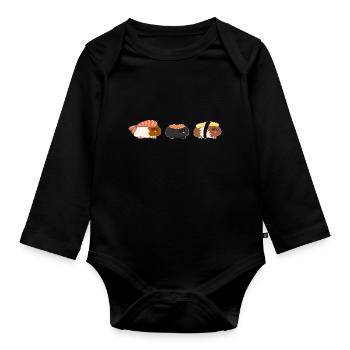 Guinea Pig Sushi Roll Pet Japanese - Organic Longsleeve Baby Bodysuit - black - Front