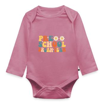 Preschool Dream Team - Organic Longsleeve Baby Bodysuit - mauve - Front