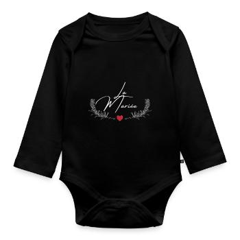 La mariée -tshirt assorti - Body Bébé bio manches longues - noir - Devant