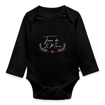 Team der Braut - passendes T-Shirt - Baby Bio-Langarm-Body - Schwarz - Vorne