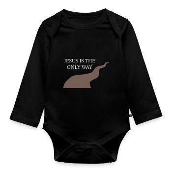 Jésus est le seul chemin Christ Kreuz Glaube Jésus - Body Bébé bio manches longues - noir - Devant