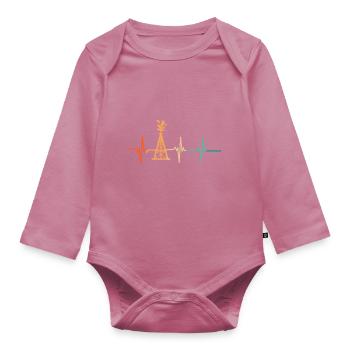Heartbeat Derrick Oil - Organic Longsleeve Baby Bodysuit - mauve - Front