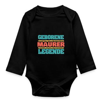 Maçon - Body Bébé bio manches longues - noir - Devant
