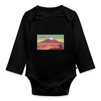 Atacama Desert, Chile - Pixel Art - Organic Longsleeve Baby Bodysuit - black - Front
