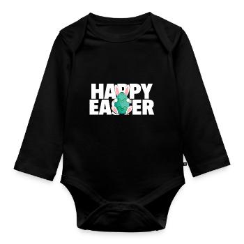 Joyeuse Pâques / Happy Easter - Body Bébé bio manches longues - noir - Devant
