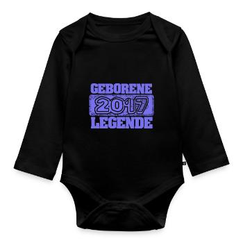 2017 - Organic Longsleeve Baby Bodysuit - black - Front