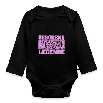 Retro 1971 - Organic Longsleeve Baby Bodysuit - black - Front
