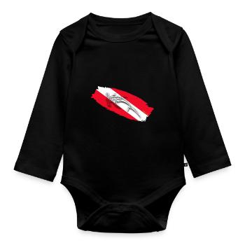 Shark Diving - Organic Longsleeve Baby Bodysuit - black - Front