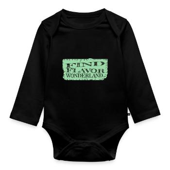 present discovery quotes birthday present idea - Organic Longsleeve Baby Bodysuit - black - Front