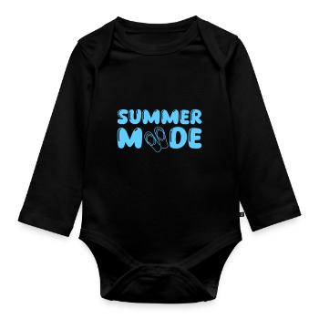 summer mode - Baby Bio-Langarm-Body - Schwarz - Vorne