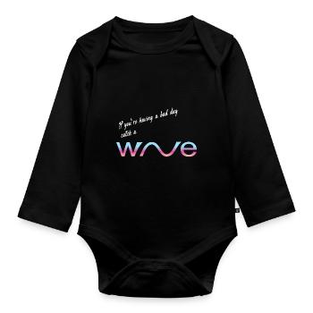 catch a wave - Baby Bio-Langarm-Body - Schwarz - Vorne