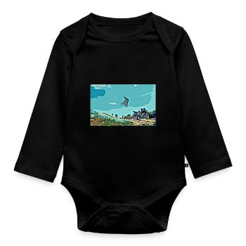 BMX Rennen Rennen ATV Motocross - Baby Bio-Langarm-Body - Schwarz - Vorne