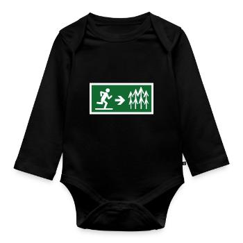 exit to the forest - Organic Longsleeve Baby Bodysuit - black - Front