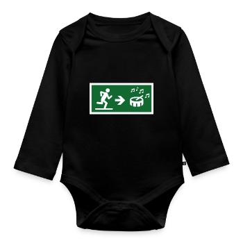 exit to the drum sound - Organic Longsleeve Baby Bodysuit - black - Front