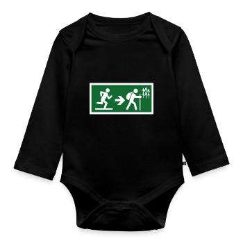 exit to hike - Organic Longsleeve Baby Bodysuit - black - Front