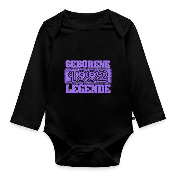 Proverbs 1992 - Organic Longsleeve Baby Bodysuit - black - Front
