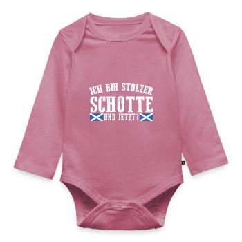 Scots Scottish Scotland - Organic Longsleeve Baby Bodysuit - mauve - Front