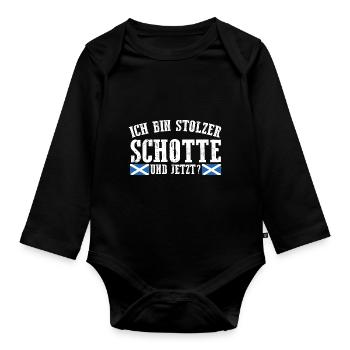 Schotten Schottisch Schottland - Baby Bio-Langarm-Body - Schwarz - Vorne