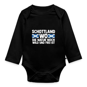 Scots Scottish Scotland - Organic Longsleeve Baby Bodysuit - black - Front