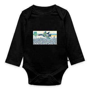 Der Geist von Kiew - Baby Bio-Langarm-Body - Schwarz - Vorne