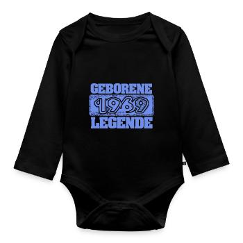 Année de naissance 1969 - Body Bébé bio manches longues - noir - Devant
