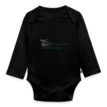 Coffee, Programming, Funny, Coffee - Organic Longsleeve Baby Bodysuit - black - Front