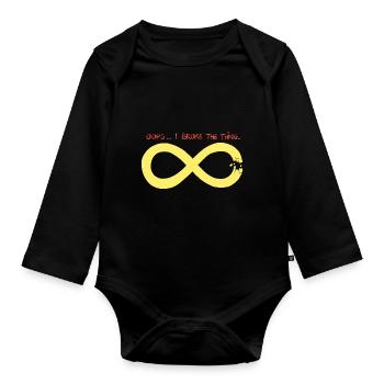 L'infini a un problème.. - Body Bébé bio manches longues - noir - Devant