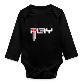 Party Play Switch On Symbol Turn On Graffiti - Organic Longsleeve Baby Bodysuit - black - Front