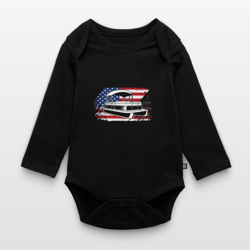 Pontonboot Boot Boote Baby Bio-Langarm-Body